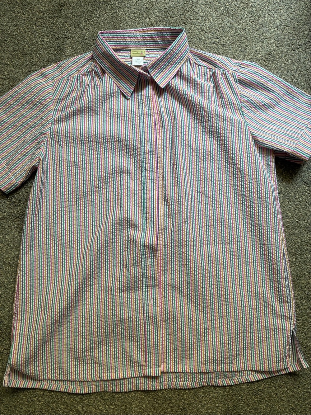 Vintage Boca Bay Rainbow Button Down Shirt (L)